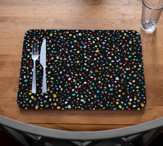Terrazzo Placemat in Midnight Party