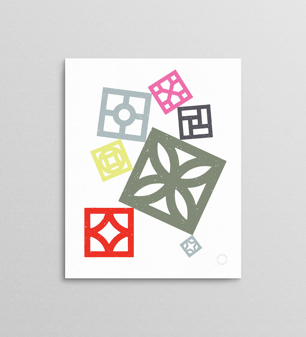 Breeze Blocks Stack Art Print