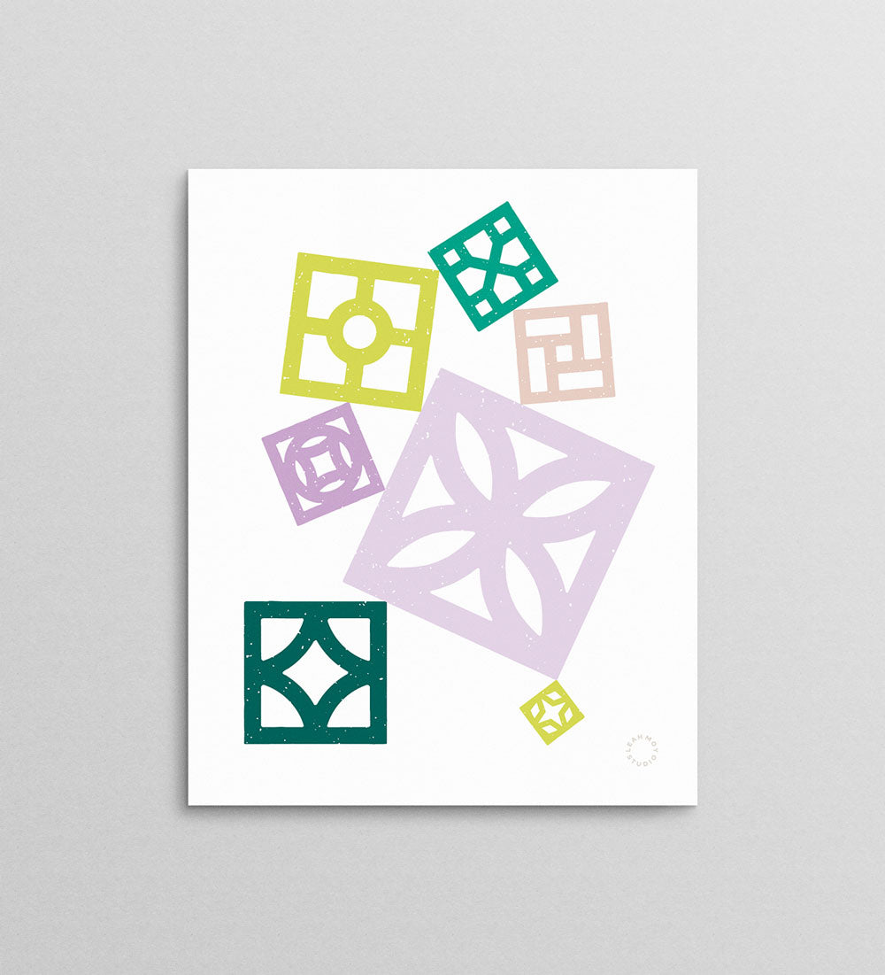 Breeze Blocks Stack Art Print