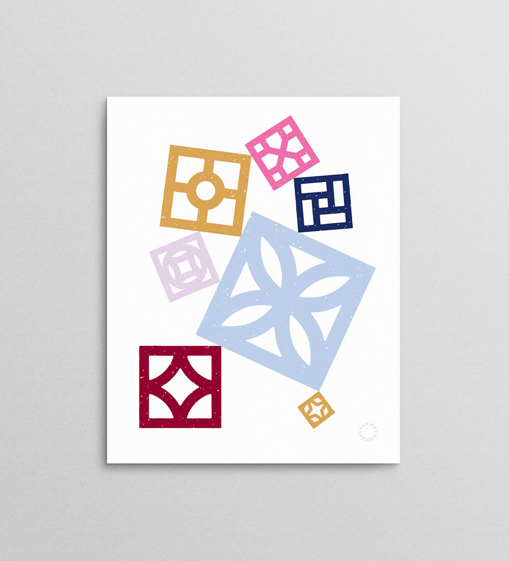 Breeze Blocks Stack Art Print