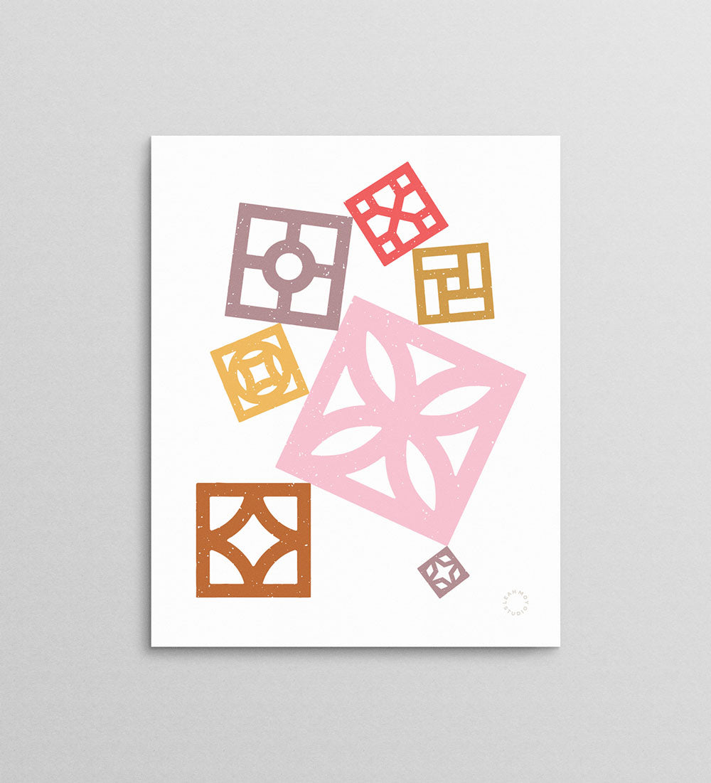 Breeze Blocks Stack Art Print