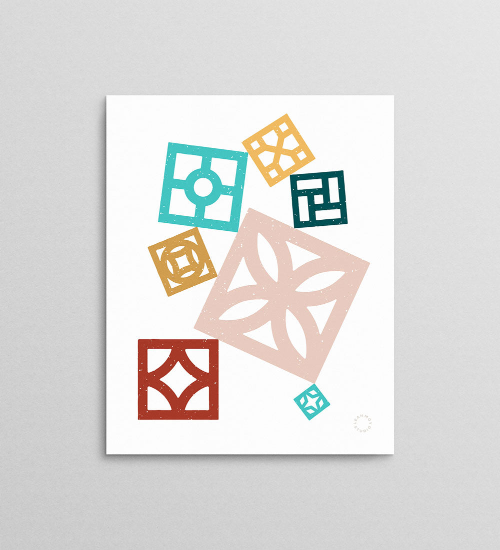 Breeze Blocks Stack Art Print