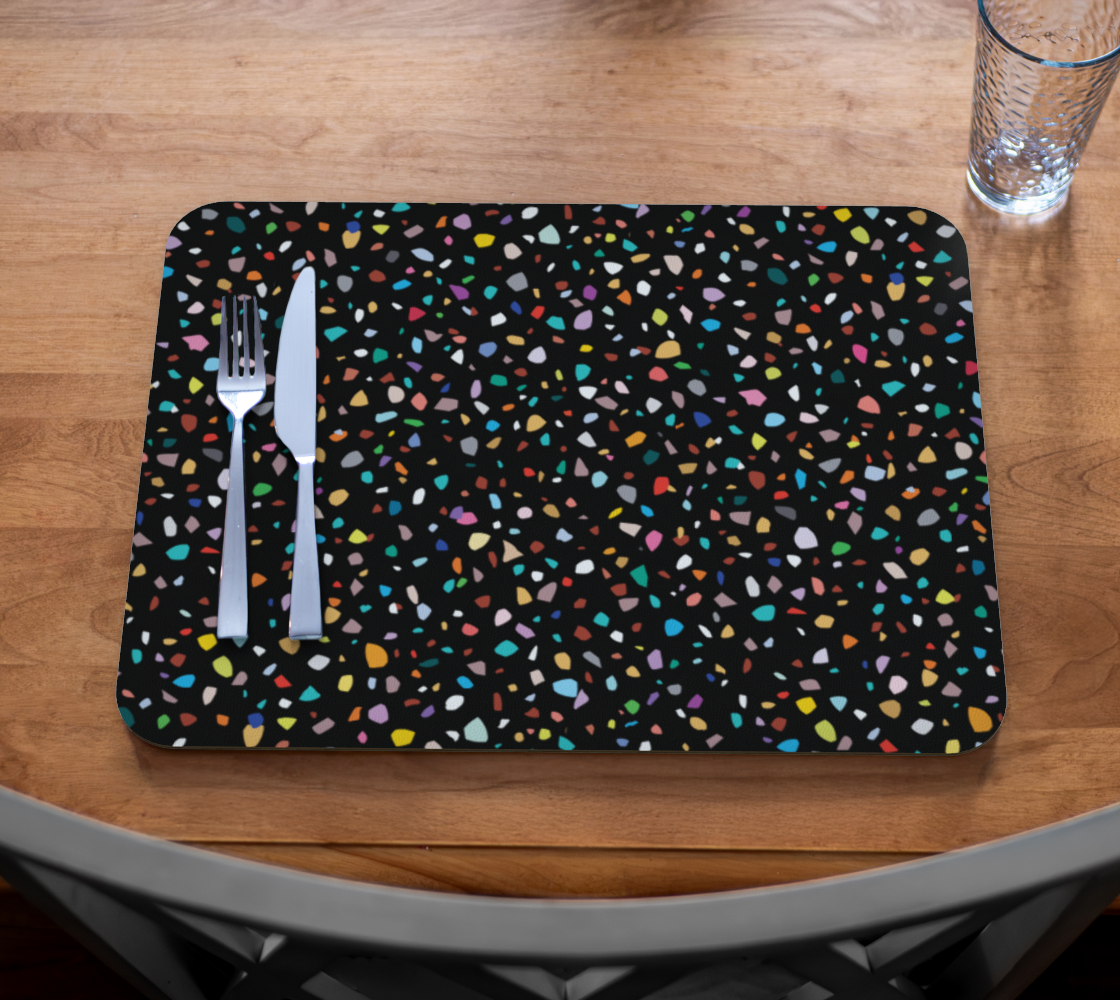 Terrazzo Placemat in Midnight Party