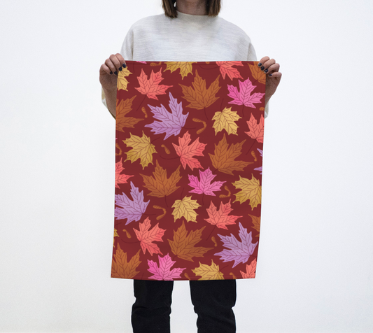 Sugar Maples Tea Towel in Terracotta